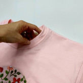 کراپ تک دخترانه جودی کیدز گلدوزی شده نخ پنبه مناسب حدود 1 تا 9 سال